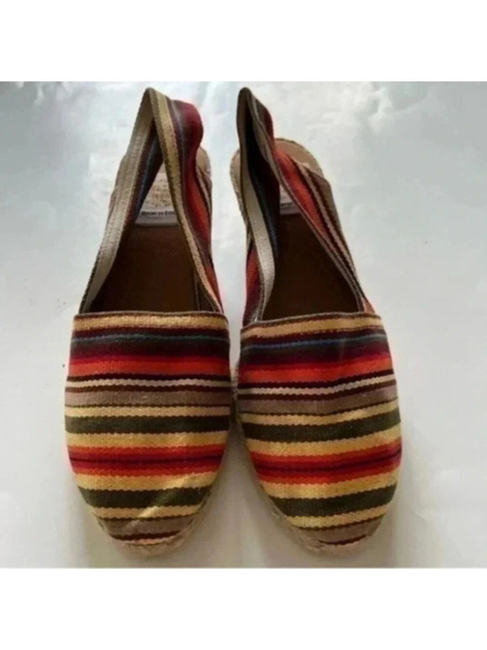 Rin woman’s multicolored Canvas Wedge Stripe Espadrilles made in Spain 3…